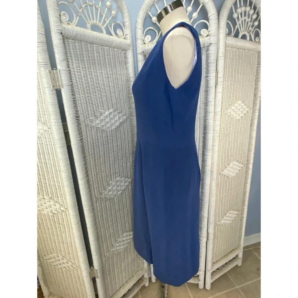 100% Silk Crinkle Dress Periwinkle Blue‎ Vintage M Kashka's of Milwaukee